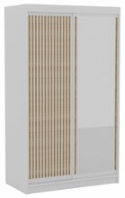 Riidekapp Adrk Furniture Delia 120, 120 x 60 x 205 cm, peegliga, valge/pruun