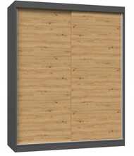 Riidekapp IGA 160, 160 x 61 x 200 cm, antratsiit/tamm