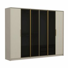 Riidekapp Kalune Design Luxe 7937, 52 x 270 x 210 cm, kuldne/valge/tumehall