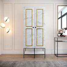 Riidekapp Kalune Design Martin 2, 84 x 50 x 200 cm, kuldne/valge/must