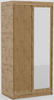 Riidekapp Adrk Furniture Delia 100, 100 x 60 x 205 cm, peegliga, pruun
