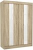 Riidekapp Adrk Furniture Karen, liugustega, 150 x 61 x 215 cm, tamm/Sonoma