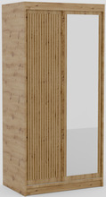 Riidekapp Adrk Furniture Delia 100, 100 x 60 x 205 cm, peegliga, pruun