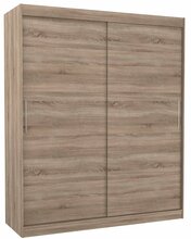 Riidekapp Adrk Furniture Lincoln 180, 58 x 180 x 215 cm, liugustega, beež/pruun (trühvel)