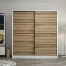 Riidekapp Kalune Design Kale 7150, 52 x 220 x 210 cm, valge/pruun/helehall