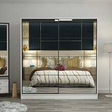Riidekapp Kalune Design Kale 7153, 60 x 220 x 210 cm, peegliga, valge
