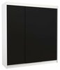 Liugustega riidekapp Adrk Furniture Megan 200, valge/must, 58 x 200 x 215 cm