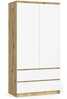 Riidekapp Akord S90, 51 x 90 x 180 cm, pruun/valge
