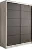 Riidekapp liugustega Adrk Furniture Calma 150, valge/must, 150 x 58 x 200 cm