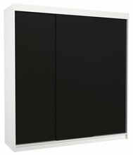 Liugustega riidekapp Adrk Furniture Megan 200, valge/must, 58 x 200 x 215 cm