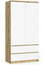Riidekapp Akord S90, 51 x 90 x 180 cm, pruun/valge