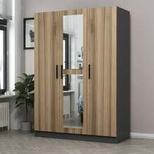 Riidekapp Kalune Design Kale Oak 2262, 52 x 135 x 210 cm, peegliga, tamm