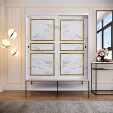Riidekapp Kalune Design Martin 801CMY3444, 150 x 57 x 200 cm, kuldne/valge/must