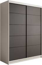 Riidekapp liugustega Adrk Furniture Calma 150, valge/must, 150 x 58 x 200 cm
