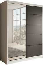Riidekapp Adrk Furniture Cardi 150, 150 x 58 x 200 cm, liugustega, must/pruun/valge