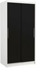 Liugustega riidekapp Adrk Furniture Asten 100, 100 x 58 x 200 cm, valge/must