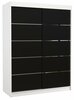 Liugustega riidekapp Adrk Furniture Luft 150, 58 x 150 x 200 cm, valge/must