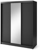 Riidekapp Eltap Prescco III, 180 x 220 x 60 cm, must, peegliga