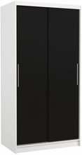 Liugustega riidekapp Adrk Furniture Asten 100, 100 x 58 x 200 cm, valge/must