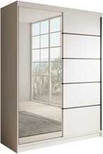 Riidekapp Adrk Furniture Cardi 150, liugustega, 150 x 58 x 200 cm, valge