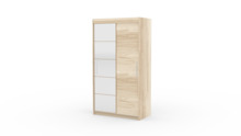 Riidekapp Adrk Furniture Esti 120, liugustega, 120 x 59 x 215 cm, pruun/sonoma/valge-pruunikas