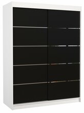 Liugustega riidekapp Adrk Furniture Luft 150, 58 x 150 x 200 cm, valge/must
