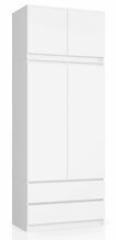 Riidekapp Akord Furniture Factory, 90 x 50.4 x 234 cm, ülemiste riiulitega, valge