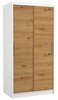 Liugustega riidekapp Adrk Furniture Asten 100, 100 x 58 x 200 cm, pruun/valge