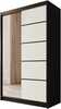 Riidekapp Adrk Furniture Castello 120, 120 x 58 x 200 cm, liugustega, must