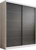 Liugustega riidekapp Adrk Furniture Hannah 180, 180 x 58 x 215 cm, valge/must