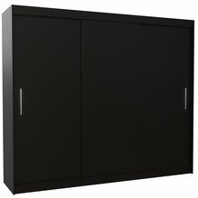 Riidekapp Adrk Furniture Antos 250, liugustega, 58 x 250 x 215 cm, must