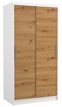 Liugustega riidekapp Adrk Furniture Asten 100, 100 x 58 x 200 cm, pruun/valge