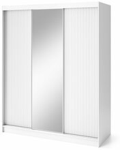 Riidekapp Eltap Biancco III, 180 x 220 x 60 cm, valge, peegliga