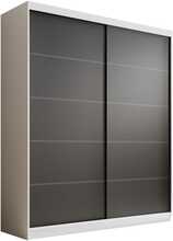 Liugustega riidekapp Adrk Furniture Hannah 180, 180 x 58 x 215 cm, valge/must