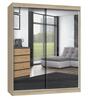 Riidekapp Top E Shop Iga 160/A, peegliga, sonoma tamm, 7 riiulit, 2 ust