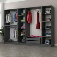 Riidekapp Kalune Design Kale 4939, 52 x 270 x 190 cm, antratsiit