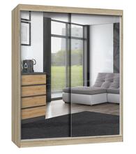 Riidekapp Top E Shop Iga 160/A, peegliga, sonoma tamm, 7 riiulit, 2 ust
