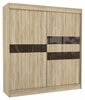 Riidekapp Adrk Furniture Batia 200, liugustega, 61 x 200 x 215 cm, tamm/tumepruun