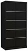 Riidekapp Adrk Furniture Riva 100, liugustega, 58 x 100 x 200 cm, must