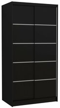 Riidekapp Adrk Furniture Riva 100, liugustega, 58 x 100 x 200 cm, must