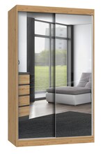 Riidekapp Top E Shop Iga 120, 120 x 200 x 61 cm, tamm, peegliga