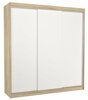 Riidekapp Adrk Furniture Megan 200, 58 x 200 x 215 cm, valge/pruunikas