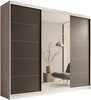 Liugustega riidekapp Adrk Furniture Etna 250, 250 x 215 x 58 cm, must/pruun