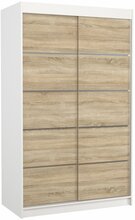 Riidekapp Adrk Furniture Benisso 120, 58 x 120 x 200 cm, valge/tamm
