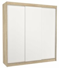 Riidekapp Adrk Furniture Megan 200, 58 x 200 x 215 cm, valge/pruunikas