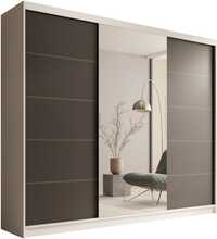 Liugustega riidekapp Adrk Furniture Etna 250, 250 x 215 x 58 cm, must/pruun