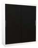 Riidekapp Adrk Furniture Lincoln 180, 58 x 180 x 215 cm, valge/must, liugustega
