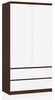 Riidekapp Akord S90, 51 x 90 x 180 cm, valge/pähkel