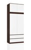 Riidekapp Akord S90, 51 x 90 x 234 cm, valge/pähkel/tumepruun