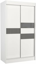 Riidekapp Adrk Furniture Batia 120, liugustega, 120 x 61 x 215 cm, valge/hall